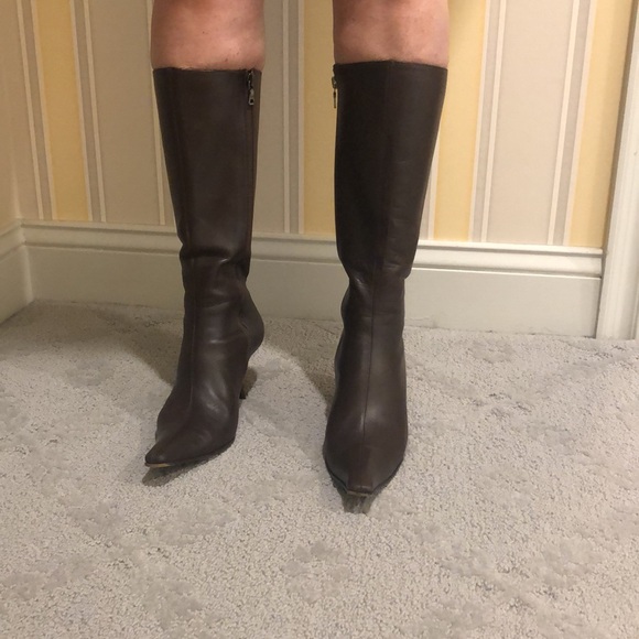 Prada Calzature Donna Seta Calf Boots in Moro - Picture 8 of 8